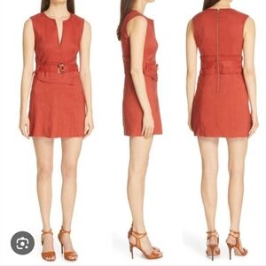 Veronica Beard Terracotta Belted Mini Dress